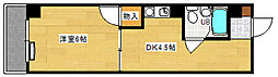 メゾン・ドウエスト 3階1DKの間取り
