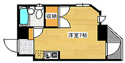 ライトシティ佐伯 6階ワンルームの間取り