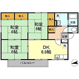 センティア谷本 1階3DKの間取り