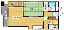 スカイアーク稲荷町 5階1LDKの間取り