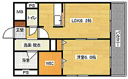 エミネンス大町 4階1LDKの間取り