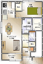 ルーツ祇園 1階1LDKの間取り
