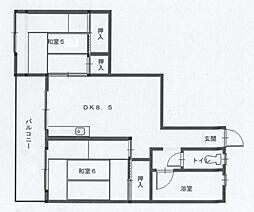 第1吉岡ビル 3階2DKの間取り