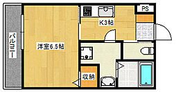 Ange de Bonheur 3階1Kの間取り