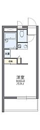レオパレスVivre Hesaka 3階1Kの間取り