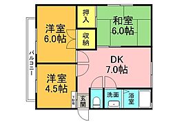 リハハ26 1階3DKの間取り