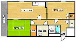 Yビル 3階2LDKの間取り