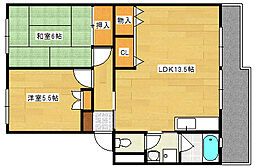 マルヒロハイツ 2階3DKの間取り