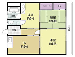 真藤ビル 3階2SDKの間取り
