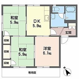 ラルジュ瀬戸Ｃ棟 1階3DKの間取り