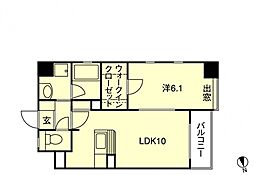 ヴィヴァーチェビスタ 3階1LDKの間取り