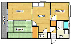 アーバン出汐 3階3DKの間取り