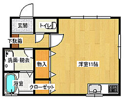 グランメゾン翠町 1階ワンルームの間取り
