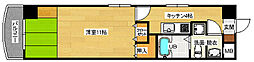 ソシアル琥珀 2階1Kの間取り