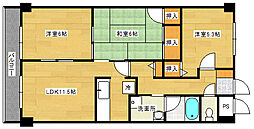 グランカーサ古江 6階3LDKの間取り