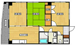 クオーレ羽衣 3階3DKの間取り