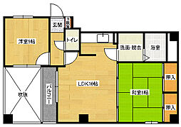 ビラシャレル 3階2LDKの間取り