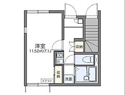 レオネクストTENJIN 2階1Kの間取り