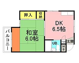 大州ビル 1DKの間取図画像