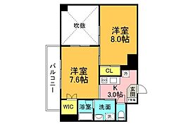 エイトバレー広島駅前通り 3階2Kの間取り