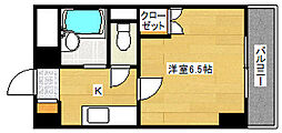 M　City 6階1Kの間取り