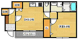 フィオーレ 1階1LDKの間取り