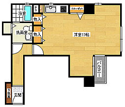 パインヒルズ東白島 7階ワンルームの間取り