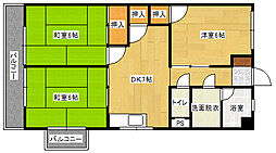 林ビル 3階3DKの間取り