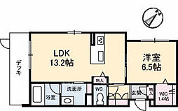 リアン古江(BELS認証) 1階1LDKの間取り