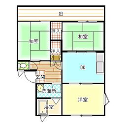 シャトレ87 2階3DKの間取り