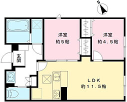 YOURMAISON KOI 102 1階2LDKの間取り