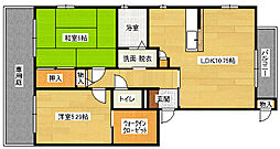 グランシード西原 1階2LDKの間取り