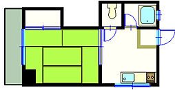 第一田万里ビル 4階1Kの間取り