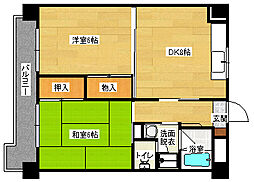 ヴィラプランタン 5階2DKの間取り