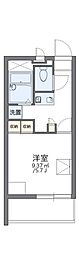 レオパレスエリアクエスト 2階1Kの間取り
