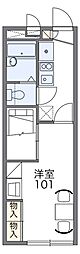 レオパレスコンフォート東野 2階1Kの間取り