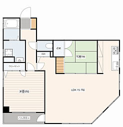 ドミール住吉 3階2LDKの間取り
