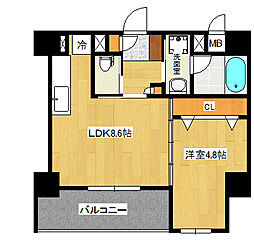 ドルチェ広島駅北口 3階1LDKの間取り
