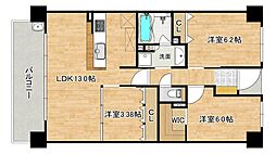 サーパスシティ草津新町 11階3LDKの間取り