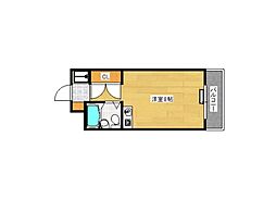 メルクマール宇品 3階ワンルームの間取り