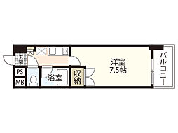 リバーメゾン横川 6階1Kの間取り