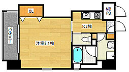 Fancy大手町 5階1Kの間取り