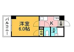 アメニティ21 3階1Kの間取り