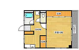 美和ビル 2階1DKの間取り