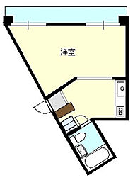 京急西広島マンション 5階ワンルームの間取り