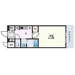 エステムコート広島横川本通り 3階1Kの間取り
