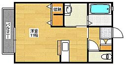 シャーメゾン笹村 2階ワンルームの間取り