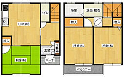 テラス高村B棟 1階3LDKの間取り