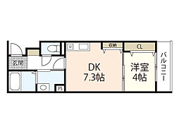 Koti井口明神 201 2階1DKの間取り