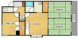 パストラルI 3階2LDKの間取り